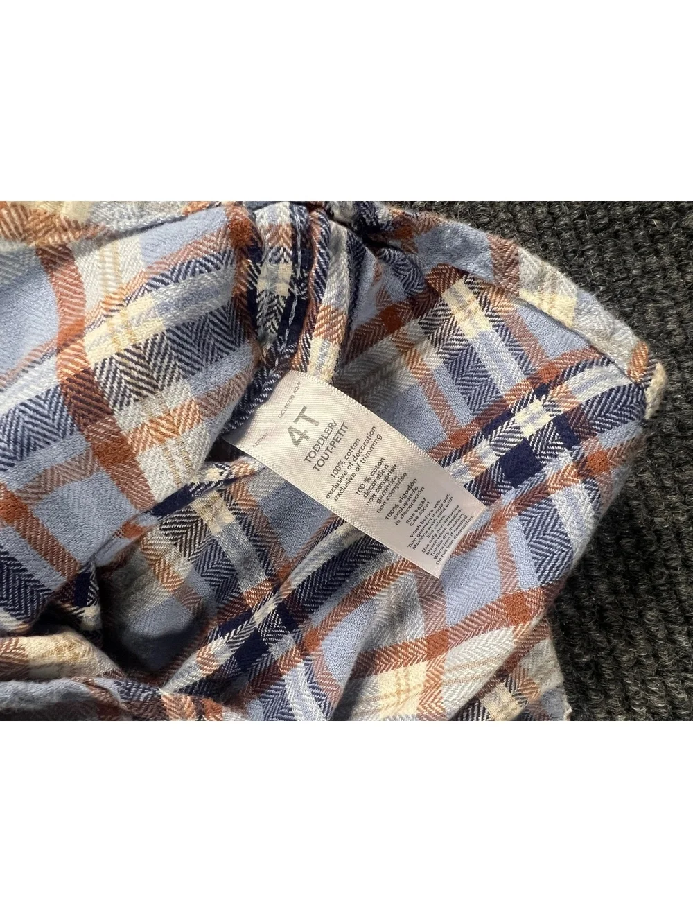OshKosh B'gosh Toddler Boys 4T Plaid Button-Up Flannel Long Sleeve Shirt